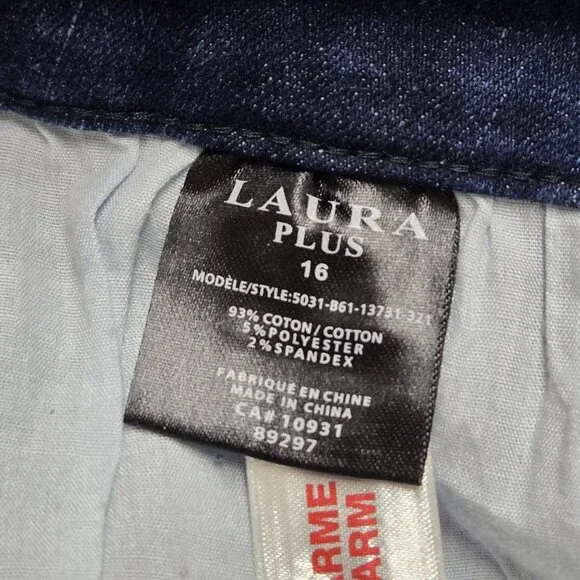 Women’s Straight Leg Dark Blue Jeans with Stud Embellishment - Picture 13 of 15